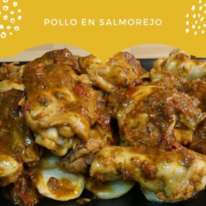 Pollo en salmorejo